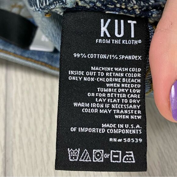 KUT From The Kloth | Distressed Catherine Boyfriend Jeans Size 00 - Picture 9 of 10